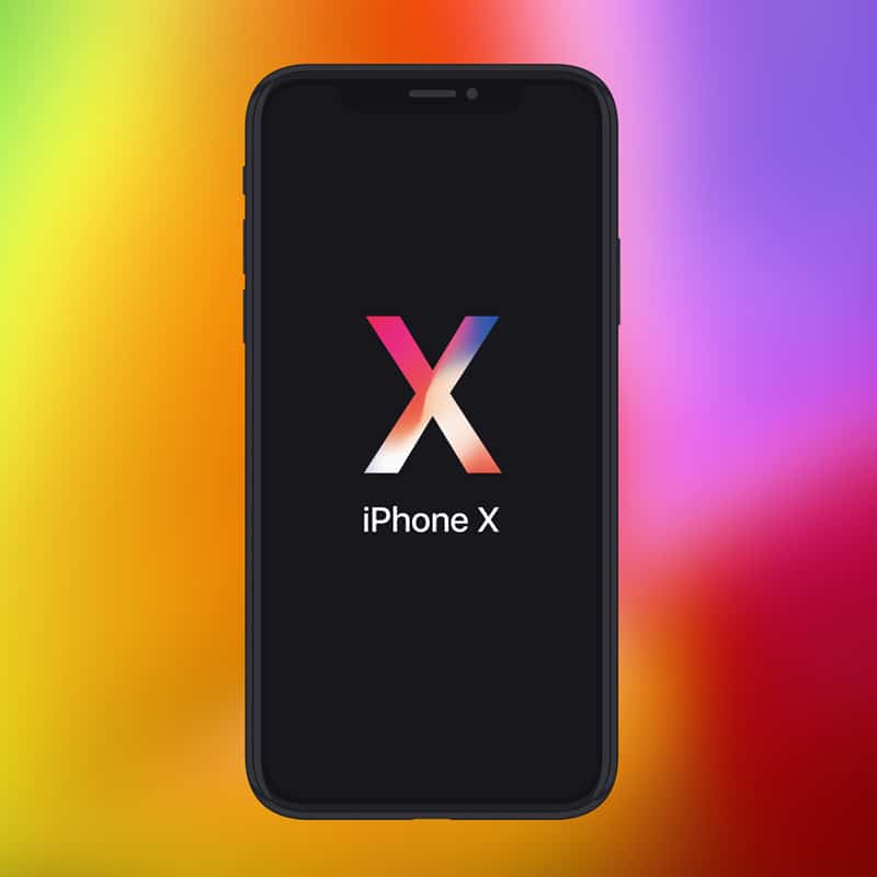 Flat iPhone X Mockup PSD Template