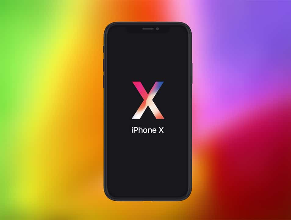 Flat iPhone X Mockup PSD Template