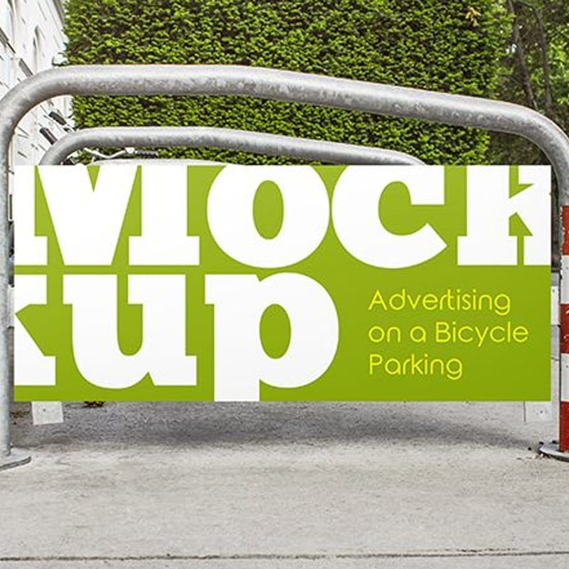 Free Advertising on a Bicycle Parking MockUp