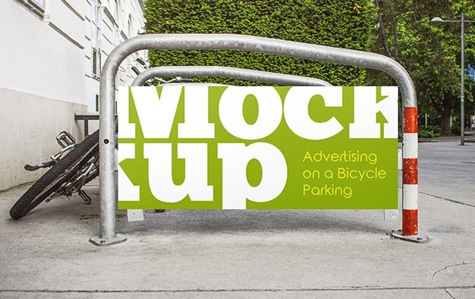 Free Advertising on a Bicycle Parking MockUp