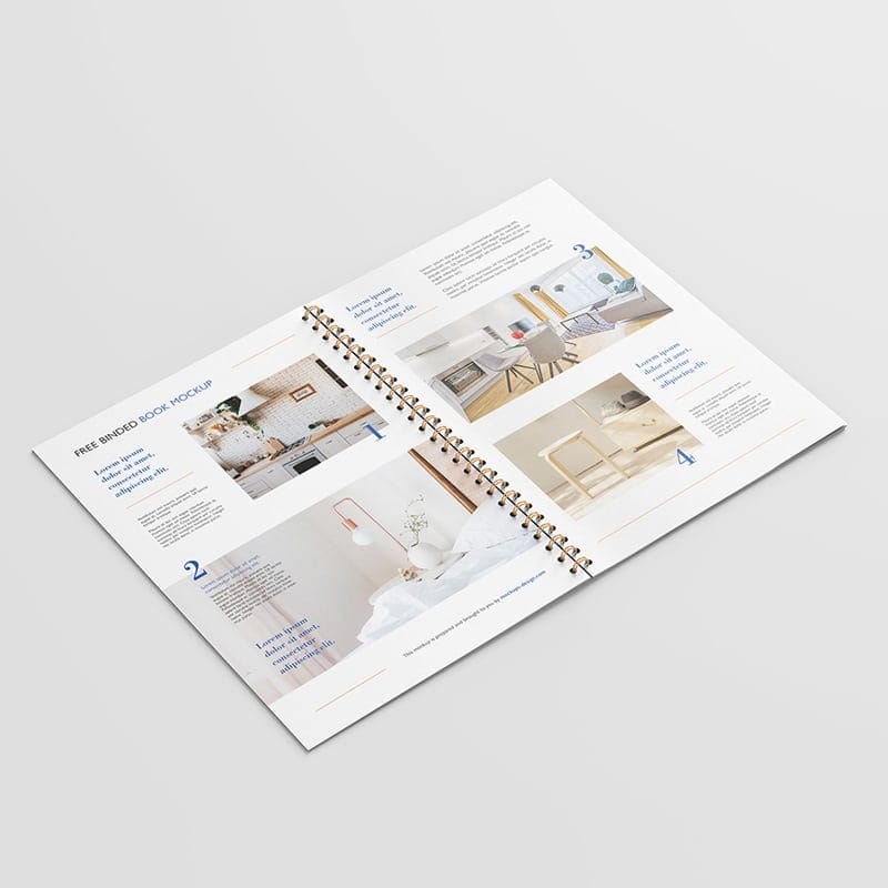Free Binded Book Mockup