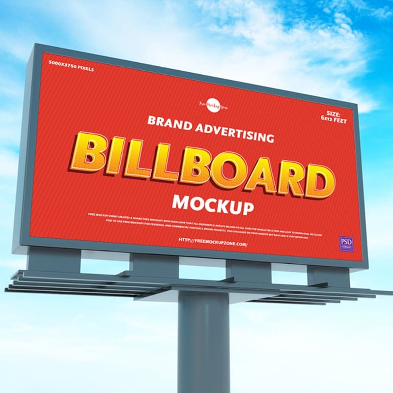 Free Brand Advertising Billboard Mockup