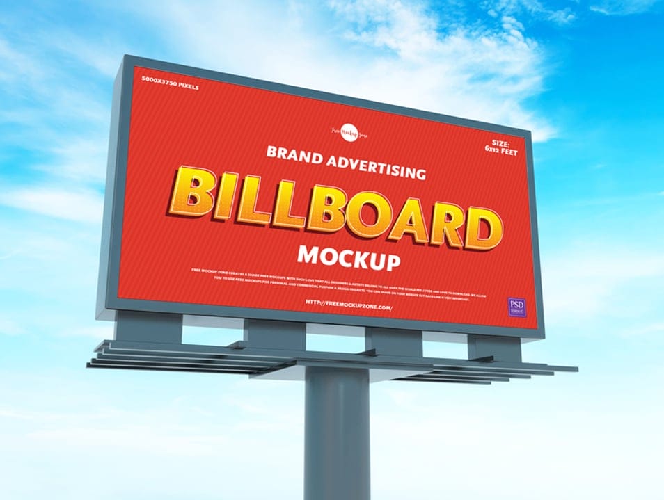 Free Brand Advertising Billboard Mockup