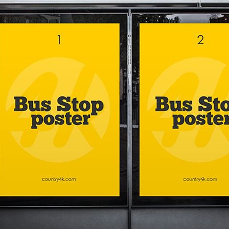 Free Bus Stop Poster MockUp