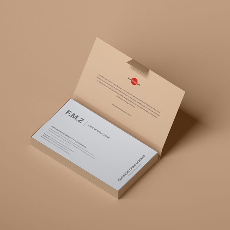 Free Business Cards in Box Mockup