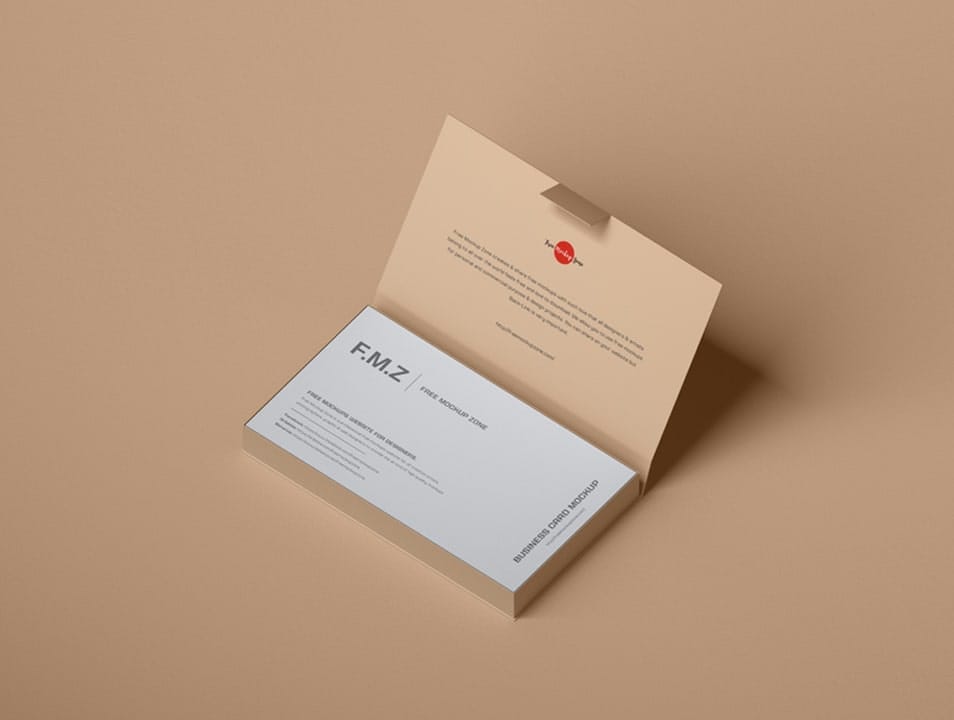 Free Business Cards in Box Mockup