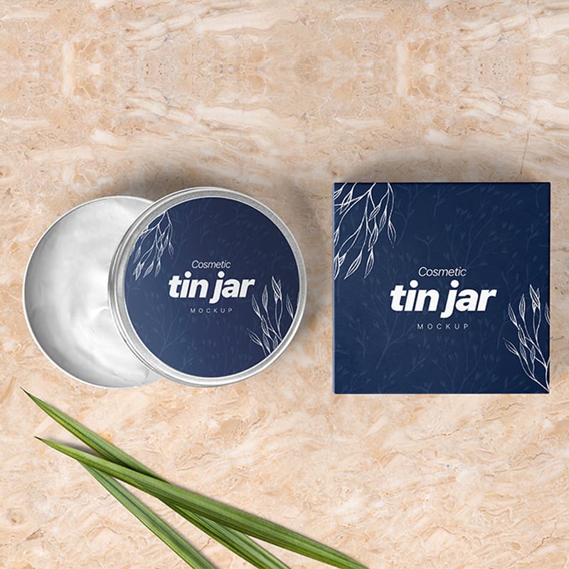 Free Cosmetic Tin Jar Mockup