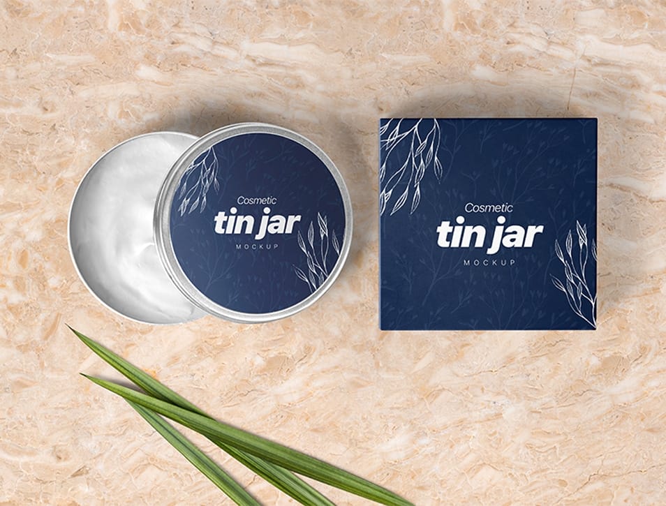 Free Cosmetic Tin Jar Mockup