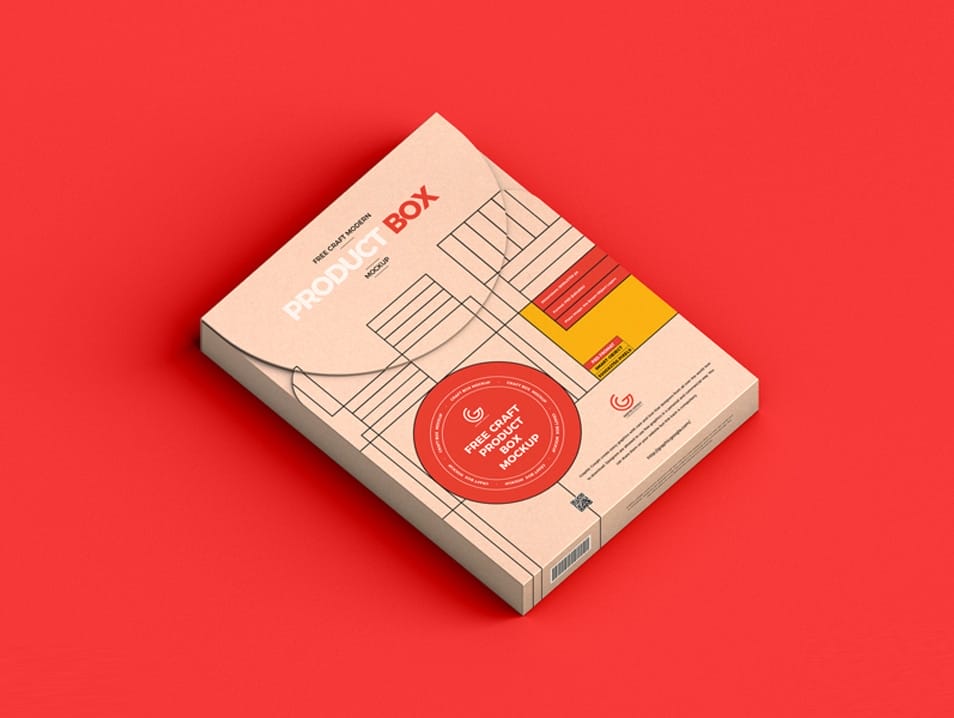Free Craft Modern Product Box Mockup