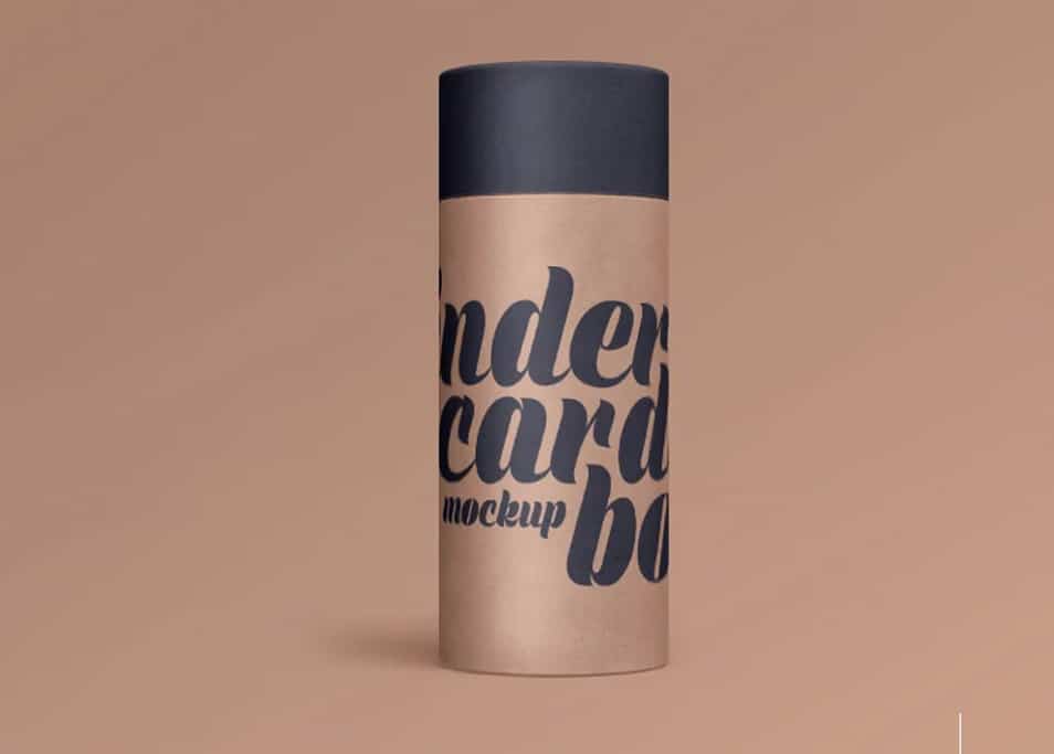 Free Cylinder Cardboard Box Mock-ups in PSD