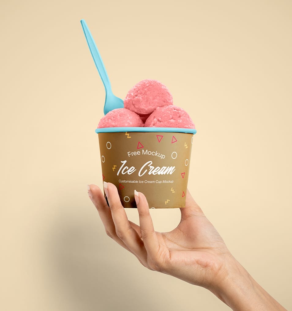 Free Ice Cream Cup Mockup