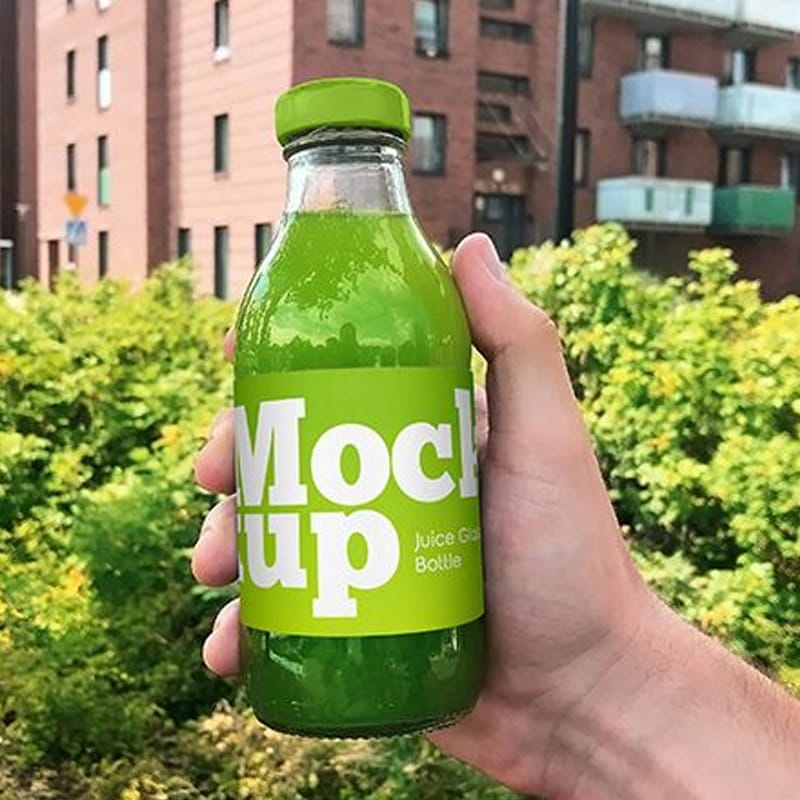 Free Juice Glass Bottle MockUp