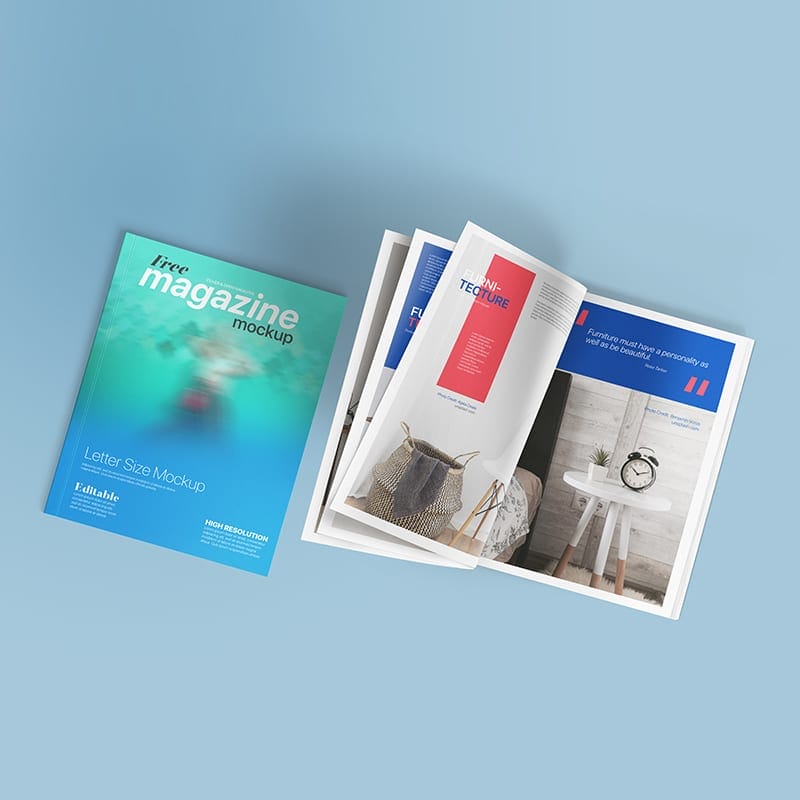 Free Letter Size Magazine Mockup