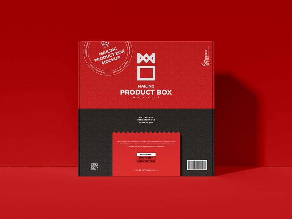 Free Mailing Product Box Mockup