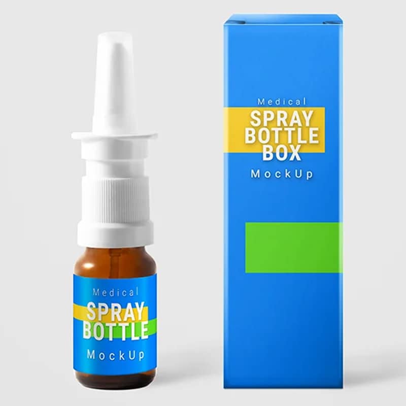 Free Medical Spray Bottle Mockup Set