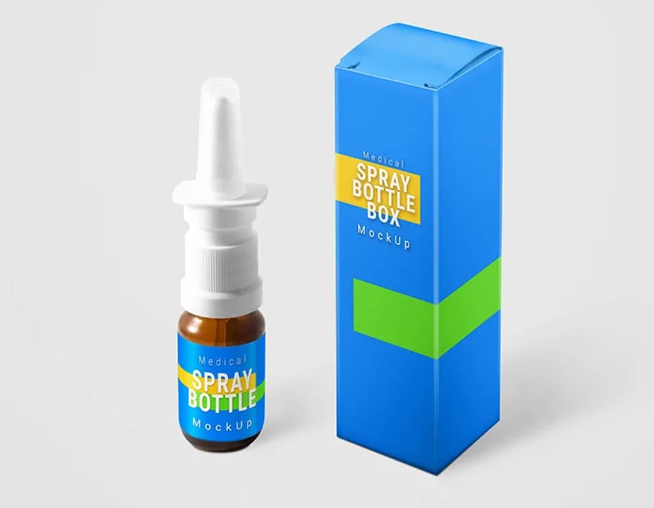 Free Medical Spray Bottle Mockup Set