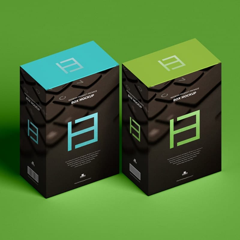 Free Modern Product Package Box Mockup