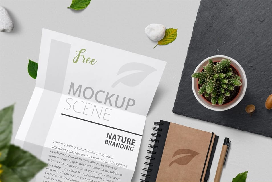 Free Nature Branding Mockup Scene