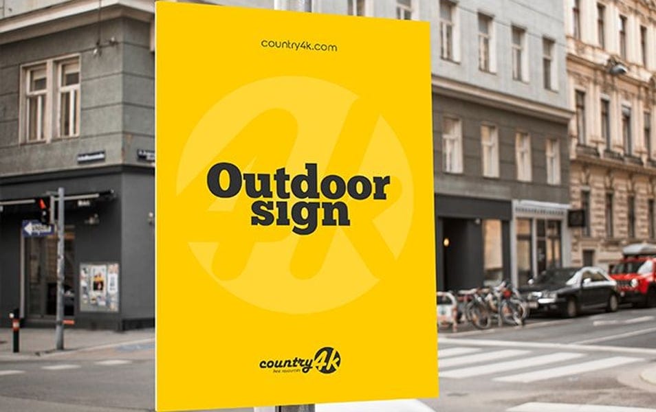Free Outdoor Sign MockUp