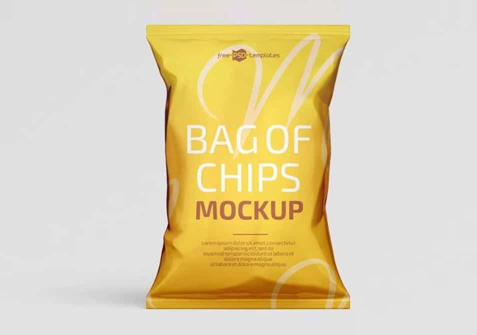 Free PSD Bag of Chips Mockup Template