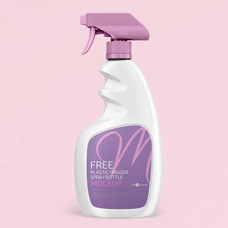 Free PSD Plastic Trigger Spray Bottle Mockup Template