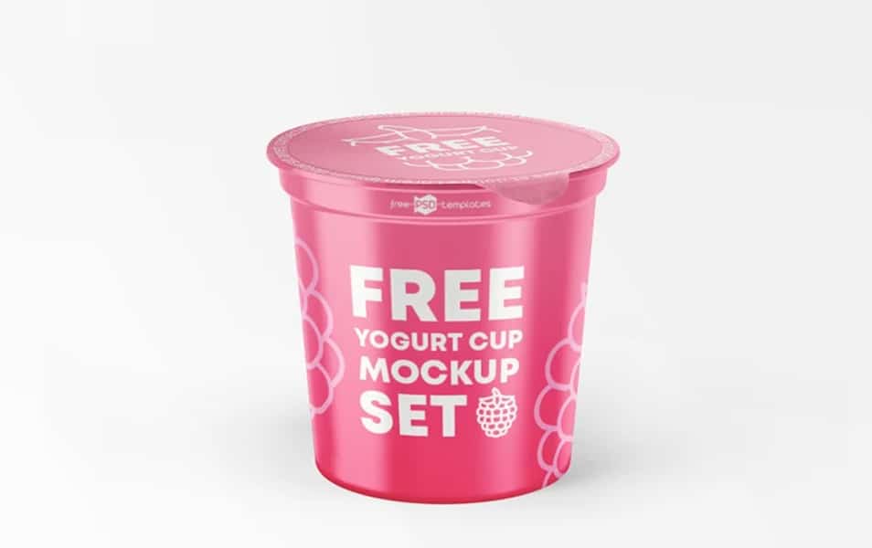 Free PSD Yogurt Cup Mockup Set