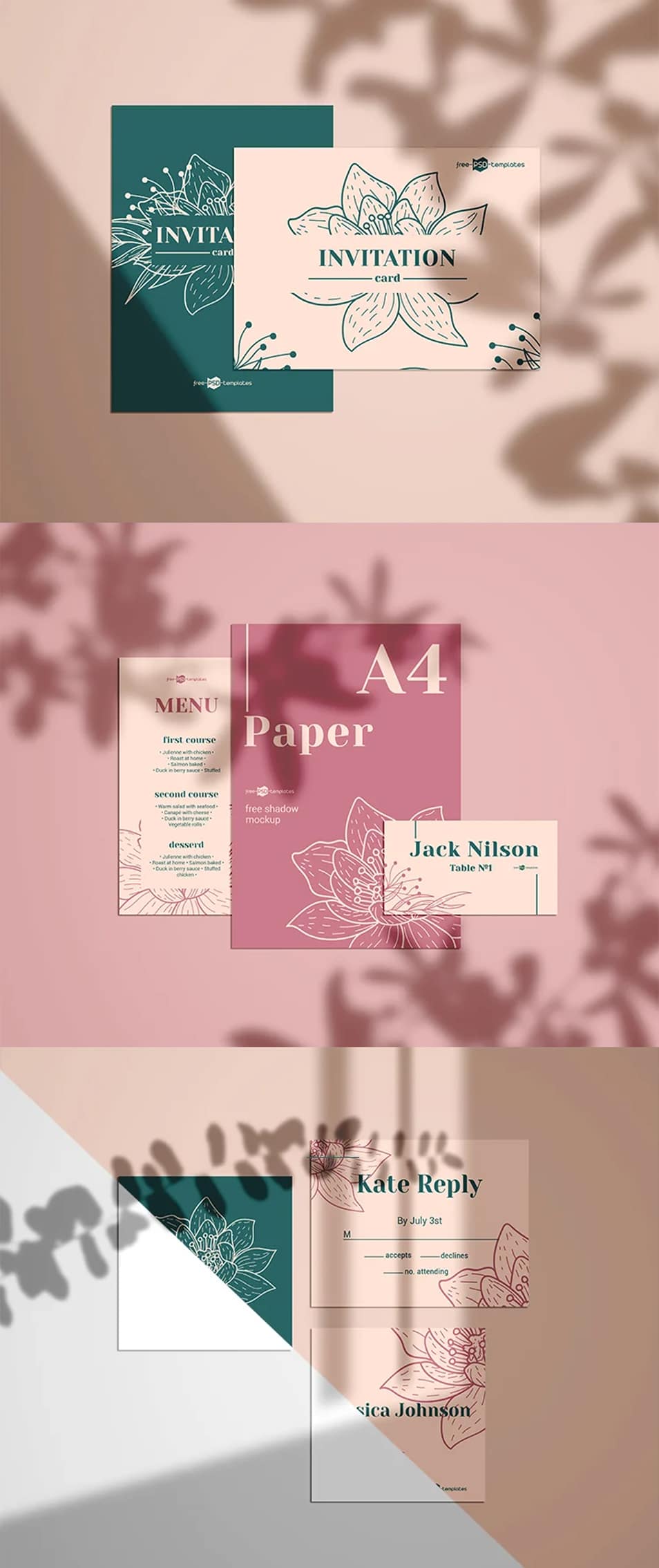 Free Paper Mockup Set