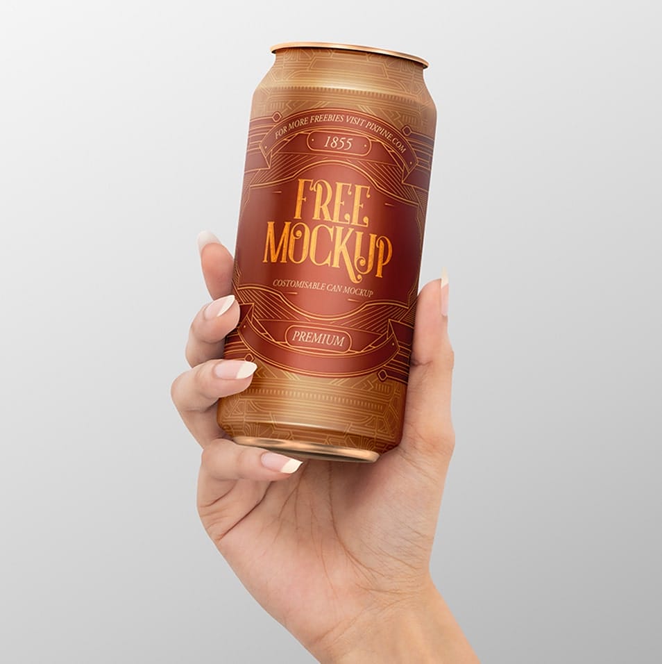 Free Realistic Can Mockup