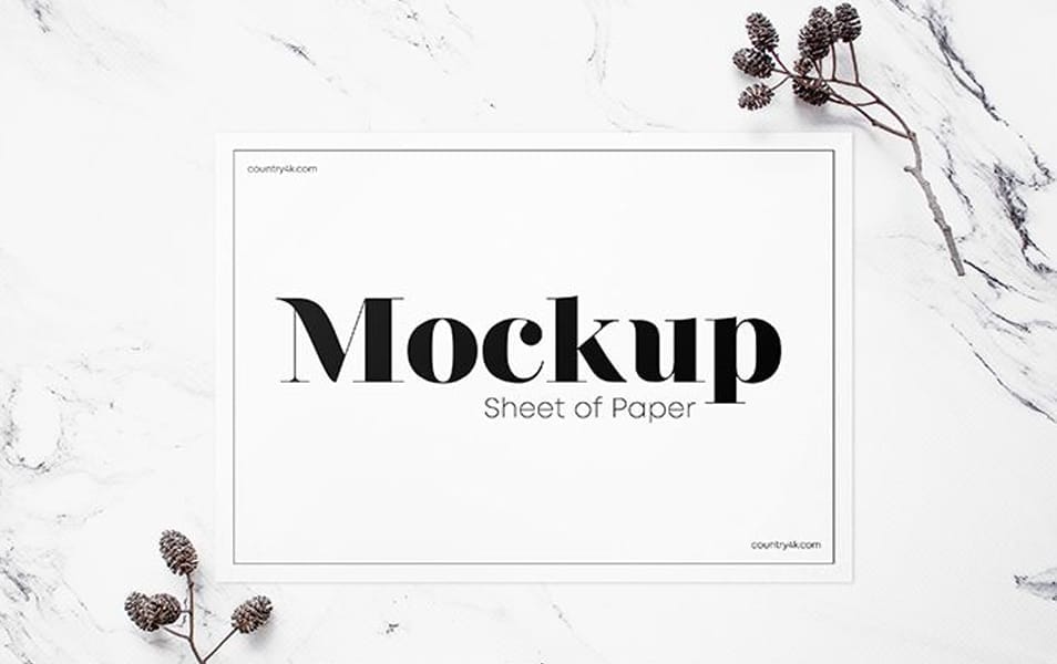 Free Sheet of Paper MockUp