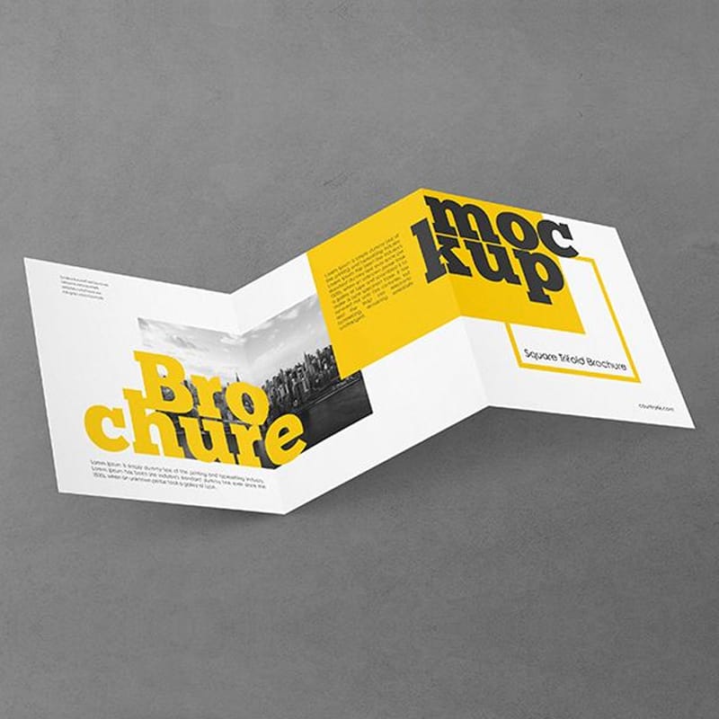 Free Square Trifold Brochure MockUp