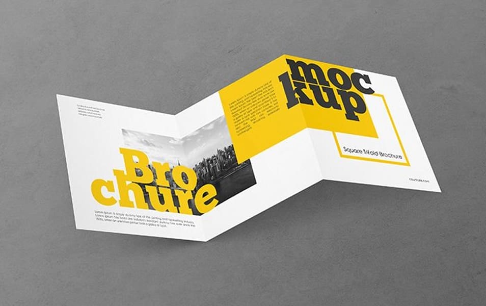 Free Square Trifold Brochure MockUp