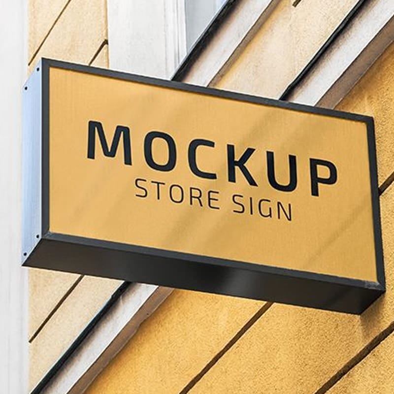 Free Store Sign MockUp