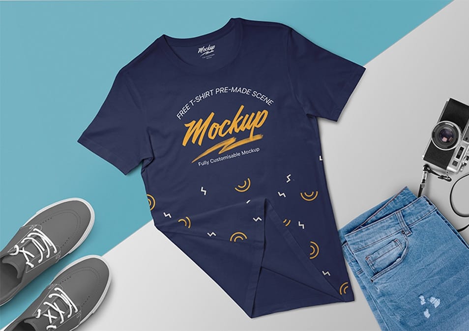 Free T-Shirt Mockup Scene