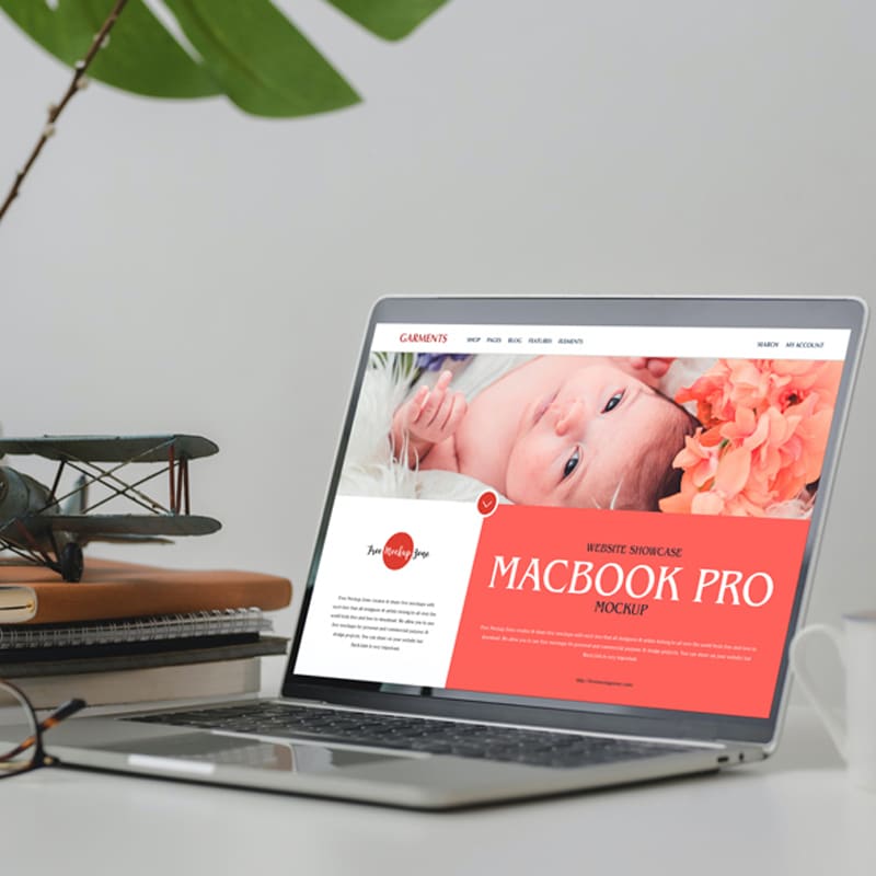 Free Website Showcase MacBook Pro Mockup