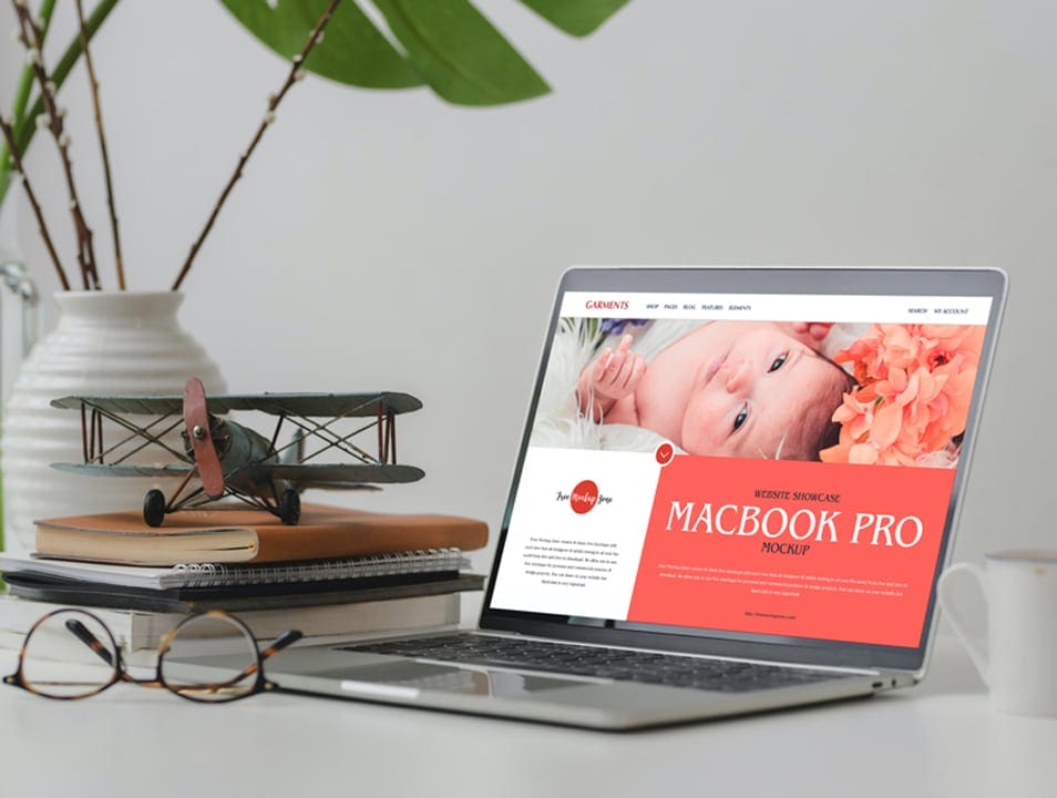 Free Website Showcase MacBook Pro Mockup