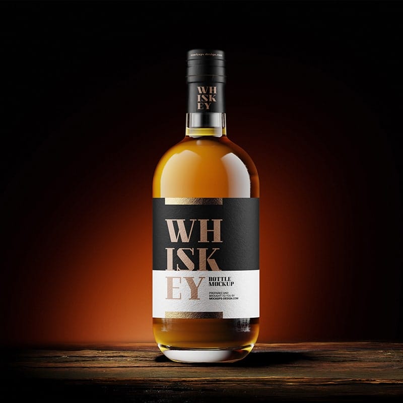 Free Whisky Bottle Mockup