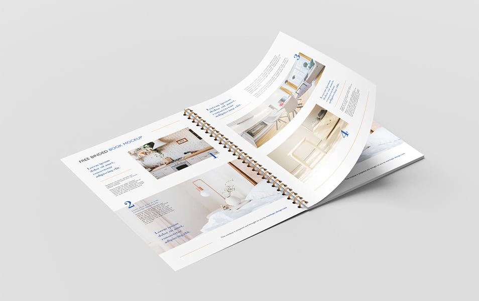 Free Binded Book Mockup