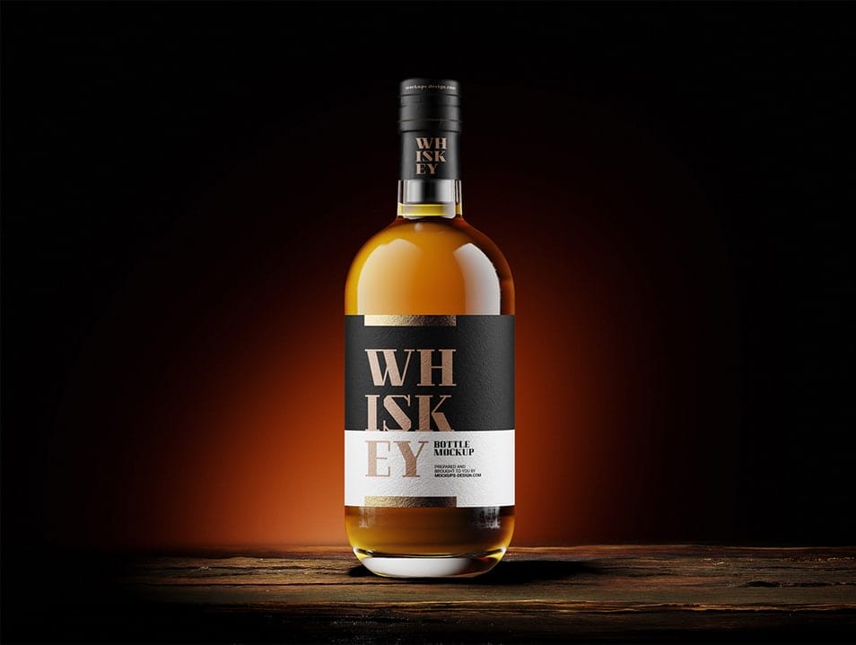 Free Whisky Bottle Mockup