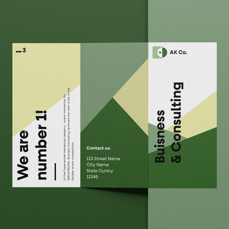 Front Trifold Brochure Mockup