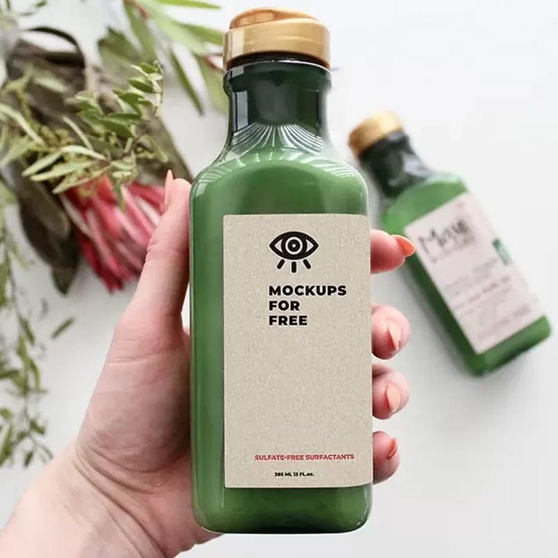 Green Bottle Mockup