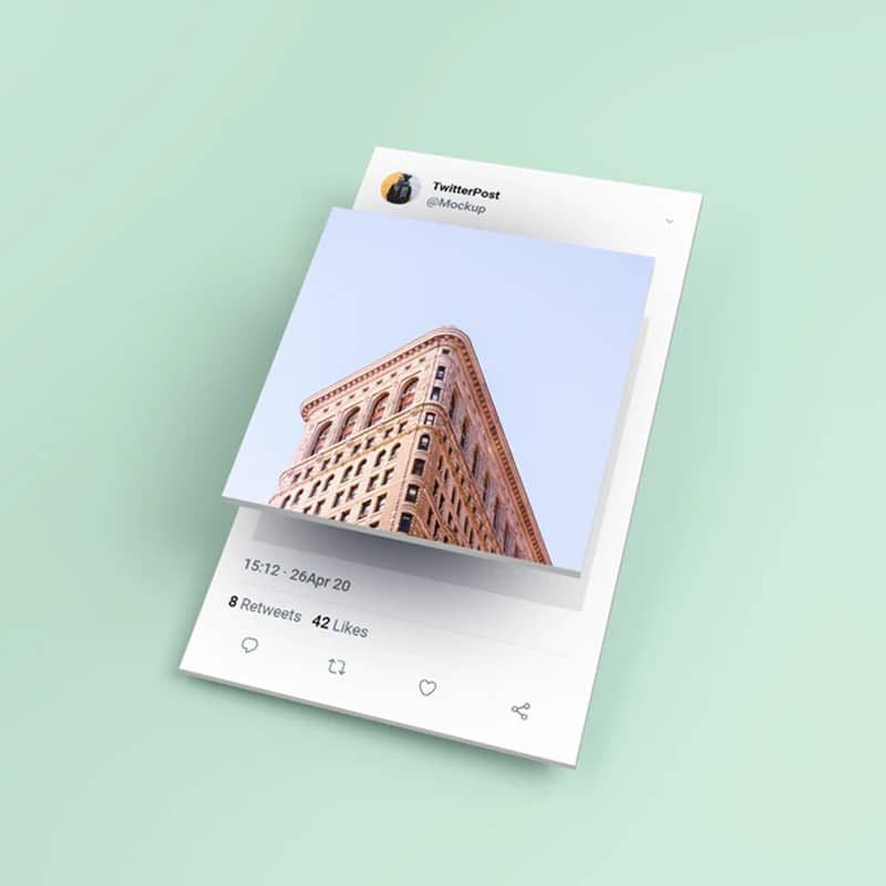 Isometric Twitter Post Mockup