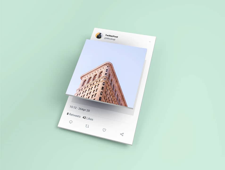 Isometric Twitter Post Mockup
