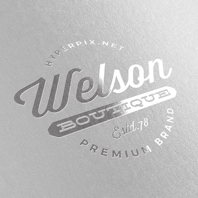 Metallic Silver Logo Mockup