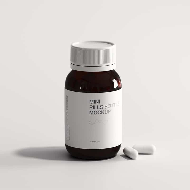 Mini Pills Bottle Mockup
