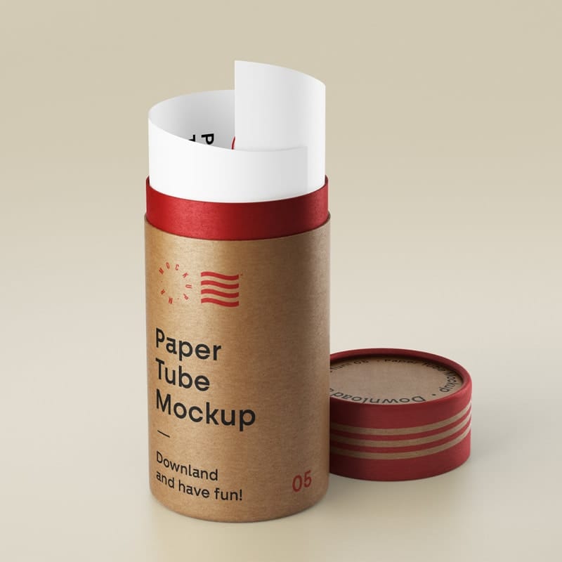 Open Paper Tube Mockup