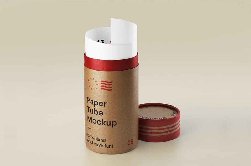 Open Paper Tube Mockup
