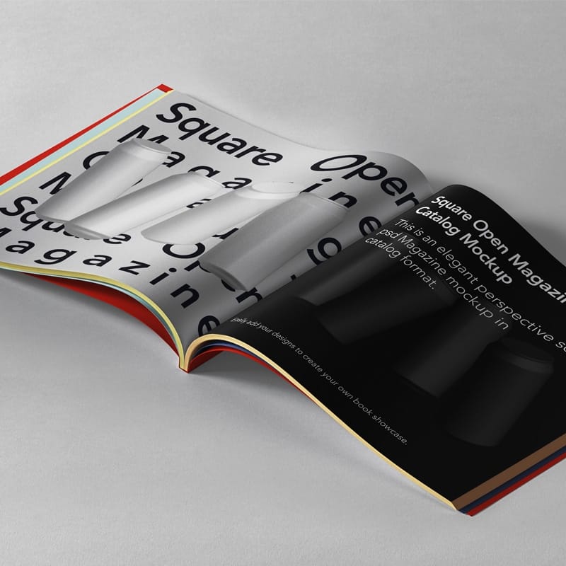Open Square PSD Magazine Mockup