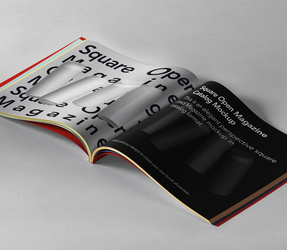 Open Square PSD Magazine Mockup