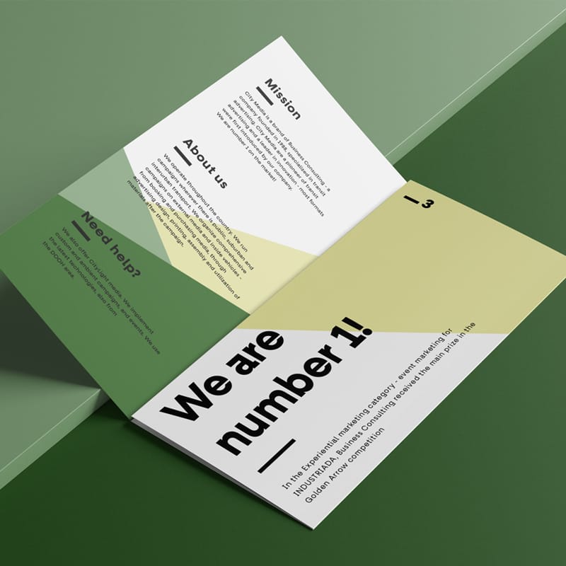 Open Trifold Brochure Mockup