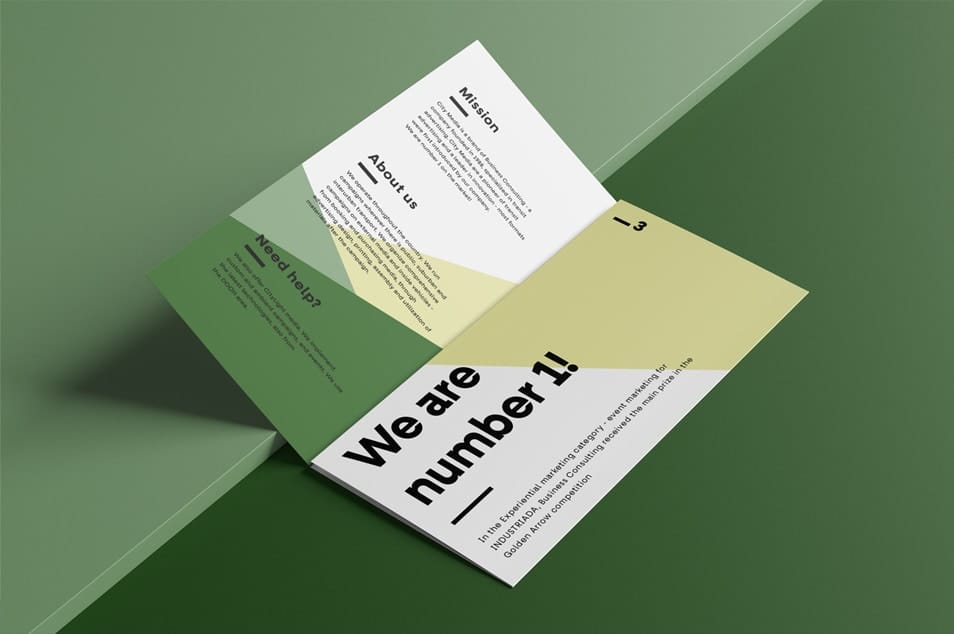 Open Trifold Brochure Mockup